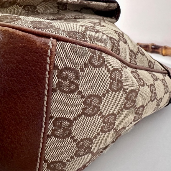 Vintage Gucci Monogram Canvas Hobo with Bamboo Handle - Picture 2 of 7